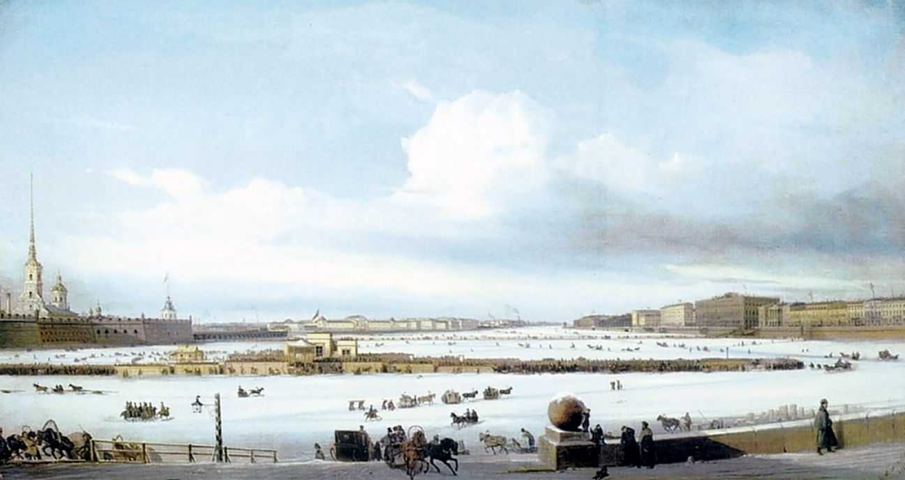 Катание на Неве. 1854