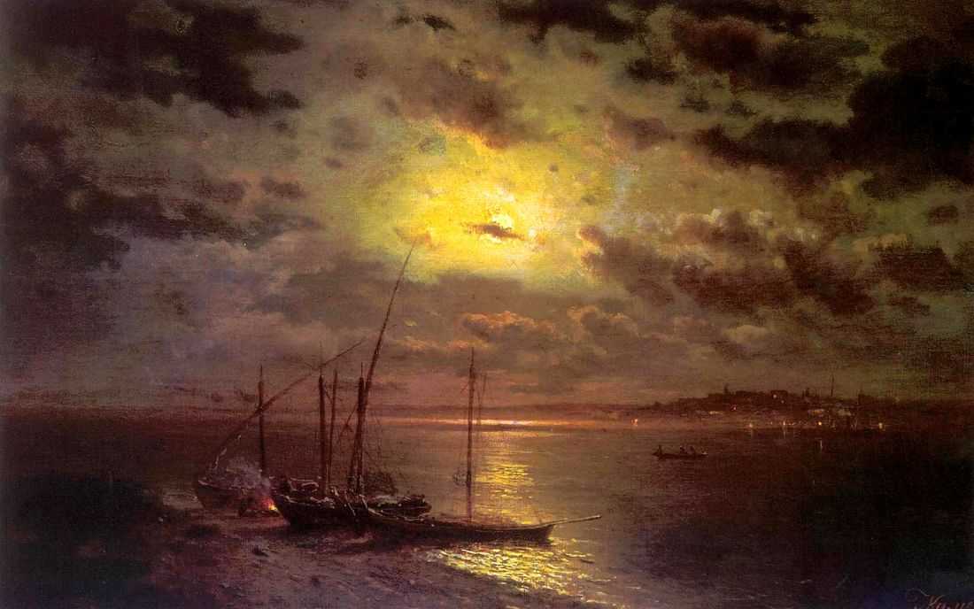 Лунная ночь на реке. 1870
