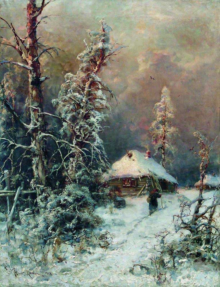 Зимний пейзаж с домом. 1918
