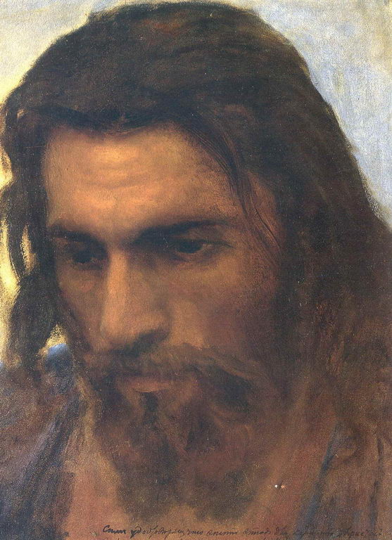 Голова Христа эскиз для картины Христос в пустыне