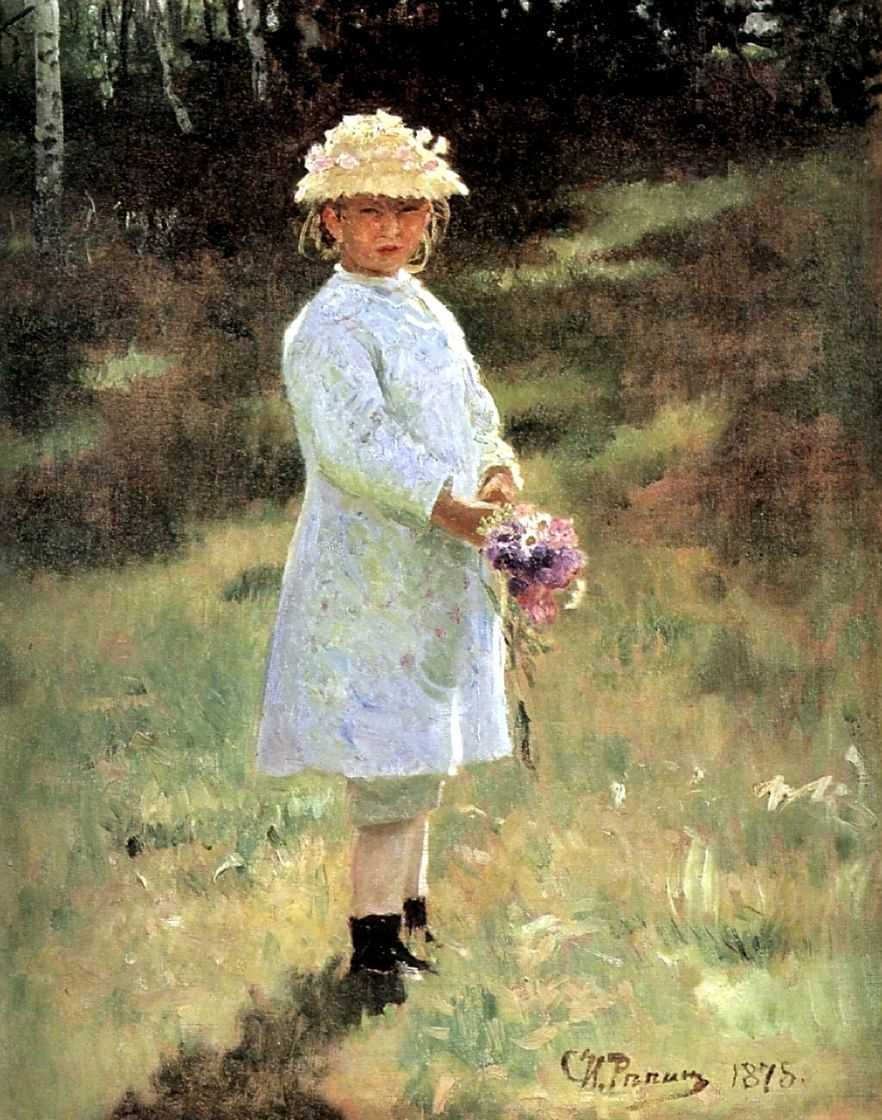 Девочка с букетом цветов (Вера Репина).
