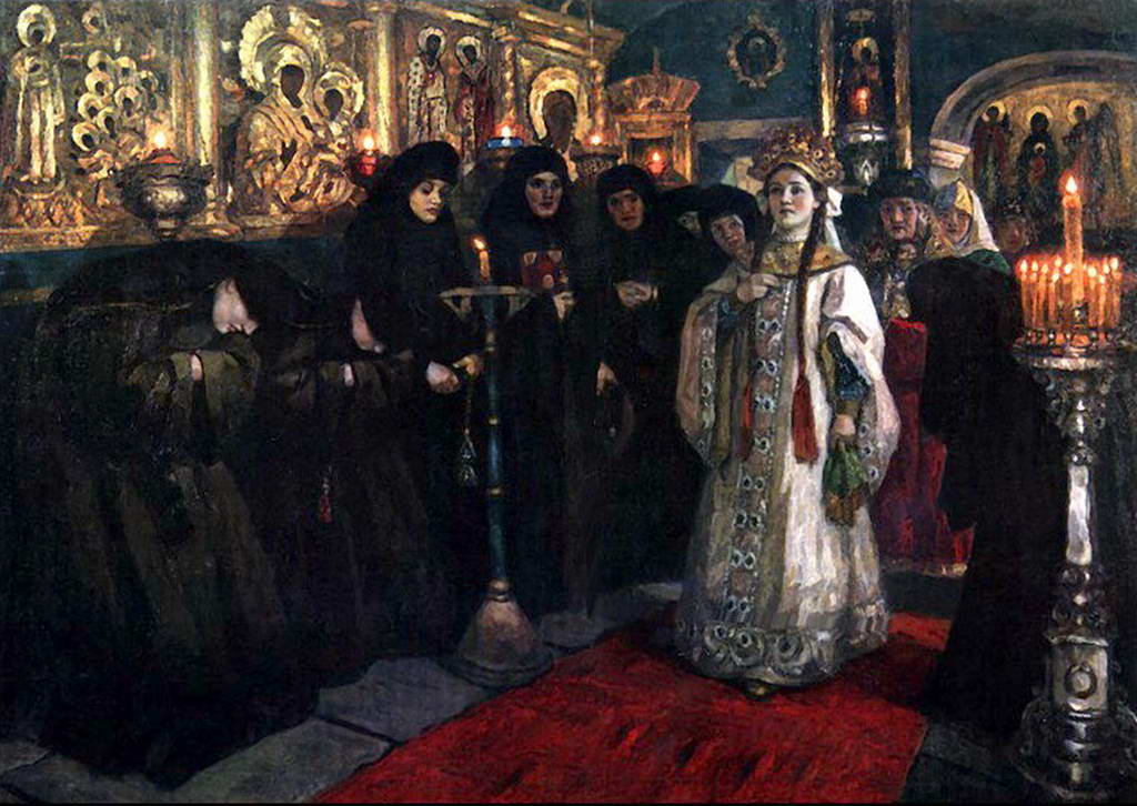 Посещение царевной женского монастыря. 1912г.