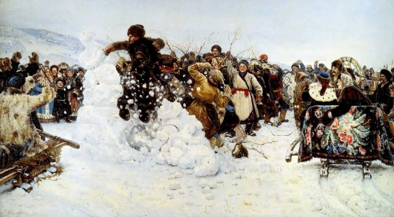 Взятие снежного городка. 1891г.